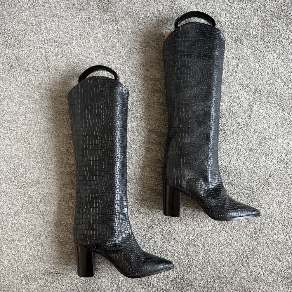 SCHUTZ Black Heeled Boots for Women - worn once!